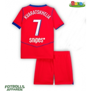 Paris Saint-Germain Khvicha Kvaratskhelia #7 Tredjeställ Barn 2025-26 Kortärmad (+ Korta byxor)